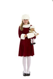 Matching Doll and Girl Xmas Dress with Hat And Muff